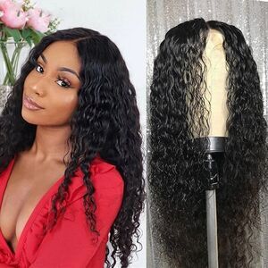 AA Black Hair Front Wig Lace Women's Brazilian Human Long Curly Wavy Hair Wig US